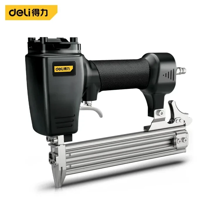 Deli Tools Pneumatic Brad Nailer Heavy Duty F30 18-Gauge Finish Nail Gun with 100-Nail Capacity, Adjustable Depth Control & Premium Metal Body | DL-QDQ-F30