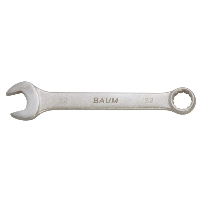 BAUM Heavy-Duty Large Chrome Vanadium Combination Spanner | 3-Layer Nickel Chrome Rough Matt Finish Oval Body Wrench | Model ART 33E (Sizes 23mm to 50mm)