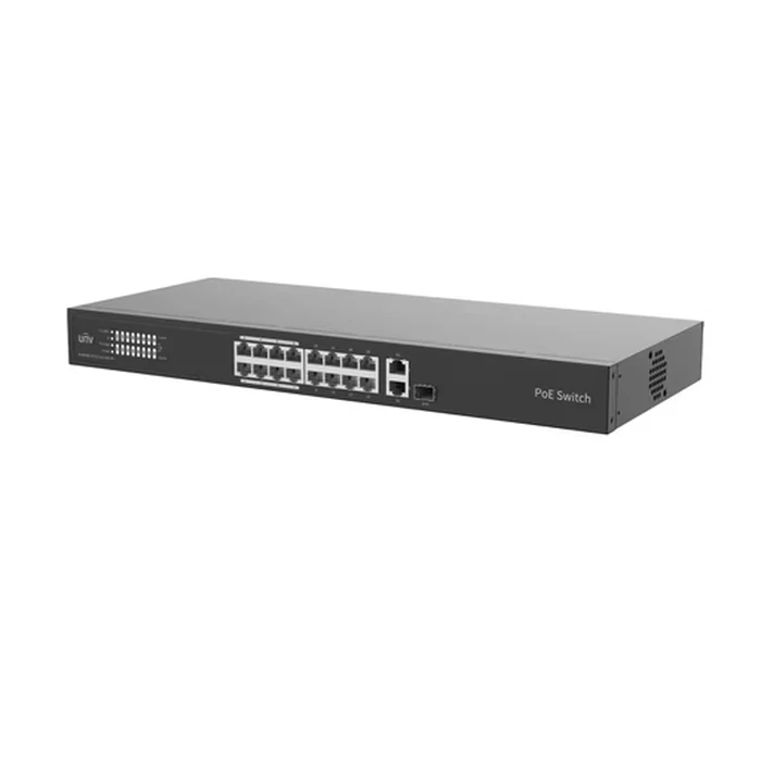 UNV 16-Port 1U Rack Mount Cloud Managed Fast Ethernet PoE Switch with 250W Budget & Gigabit Combo Uplink | NSW3000-16T1GT1GC-POE-IN