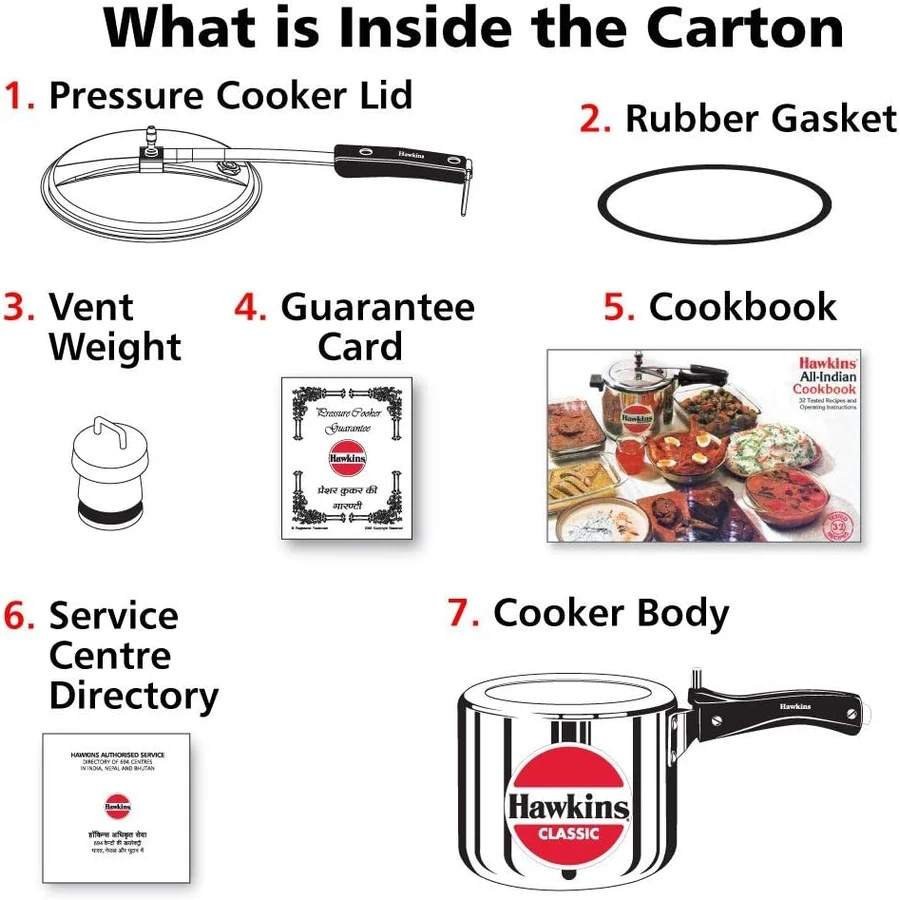 Hawkins Classic 3L Pressure Cooker | Available in Wide (CL3W) and Tall (CL3T) Variants | Pure Virgin Aluminium | Inside-Fitting Safety Lid | Silver