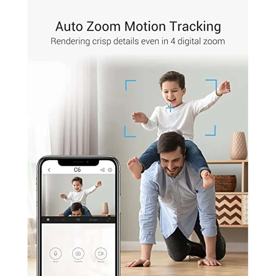 EZVIZ C6 2K⁺ AI Pan-Tilt Camera - Dual-Band Wi-Fi, Pet/Human Detection, Two-Way Talk, 4mm Lens (CS-C6-A0-8C4WF)