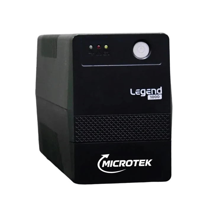 Microtek Line Interactive UPS 1000VA/600W | Microprocessor Control with Boost & Buck AVR Voltage Stabilization & Auto Restart | Desktop Multi-Computer Power Backup | Legend 1000