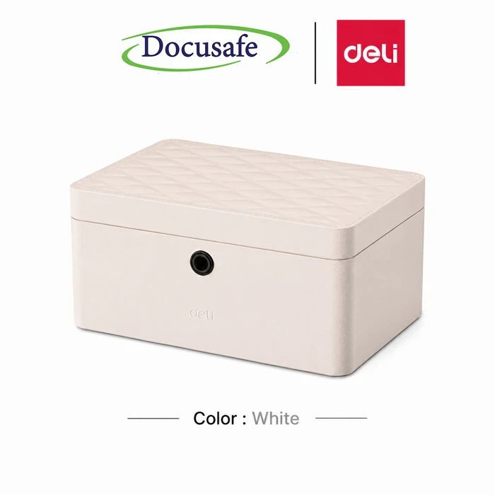 DELI Biometric Fingerprint Smart Jewelry & Valuables Safe Box | Velvet Lined Luxury Dressing Table Security Chest | AE205