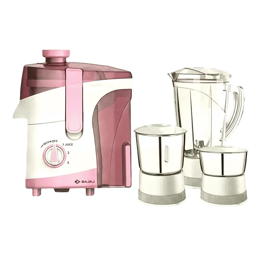 Bajaj JX 30 500W Juicer Mixer Grinder | 18000 RPM Titan Motor & Transparent Pulp Container | 3 Jars | 410702