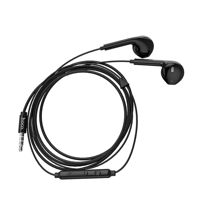 HOCO Memory Sound Wire Control Earphone with Mic | 14.2mm Driver | Volume Control | Black, White, Pink Finish | M55