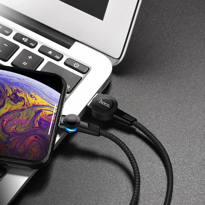 Hoco Magnetic Charging Cable | Rotatable 360-Degree Connectivity Logic | Zinc Alloy & Nylon Matrix | S8