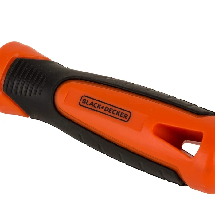 BLACK+DECKER 200mm (8") High-Carbon Steel Round Second-Cut File | Ergonomic Anti-Slip Grip Internal Contour & Bore Deburring Tool | BDHT22145