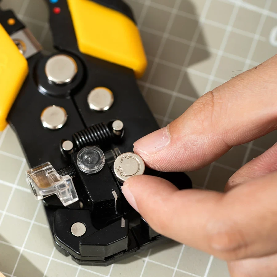 Deli Multi-Function Wire Stripper 0.2-6mm² Capacity with 3-in-1 Stripping, Cutting & 4P/6P/8P Crimping Functions (Yellow/Black) | EDL2018