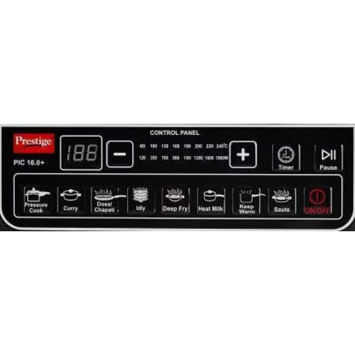 Prestige PIC 16.0+ 1900W Induction Cooktop with Push Button Control & Fast Heating | Lightweight Cool Touch Portable Electric Stove - Model 41949