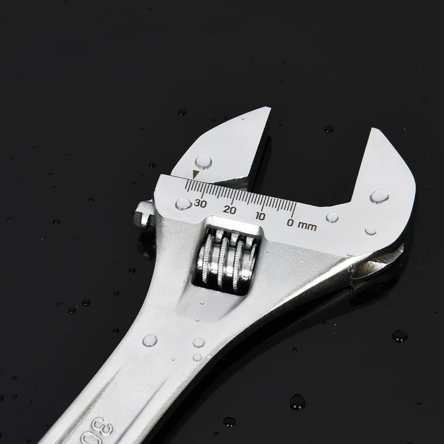 Deli 6" (150mm) Professional Adjustable Spanner Wrench | Drop-Forged Carbon Steel with Laser-Etched Metric Scale & Chrome Plating (Silver) | EDL006A
