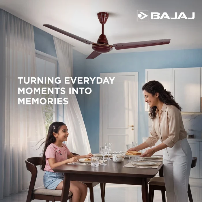 Bajaj Chetak Neo 1200mm (48") High-Speed Ceiling Fan | 52W Energy-Saver Alloy Motor with Double Ball Bearing & Rust-Proof Blades - Dark Brown | Model 251565EE