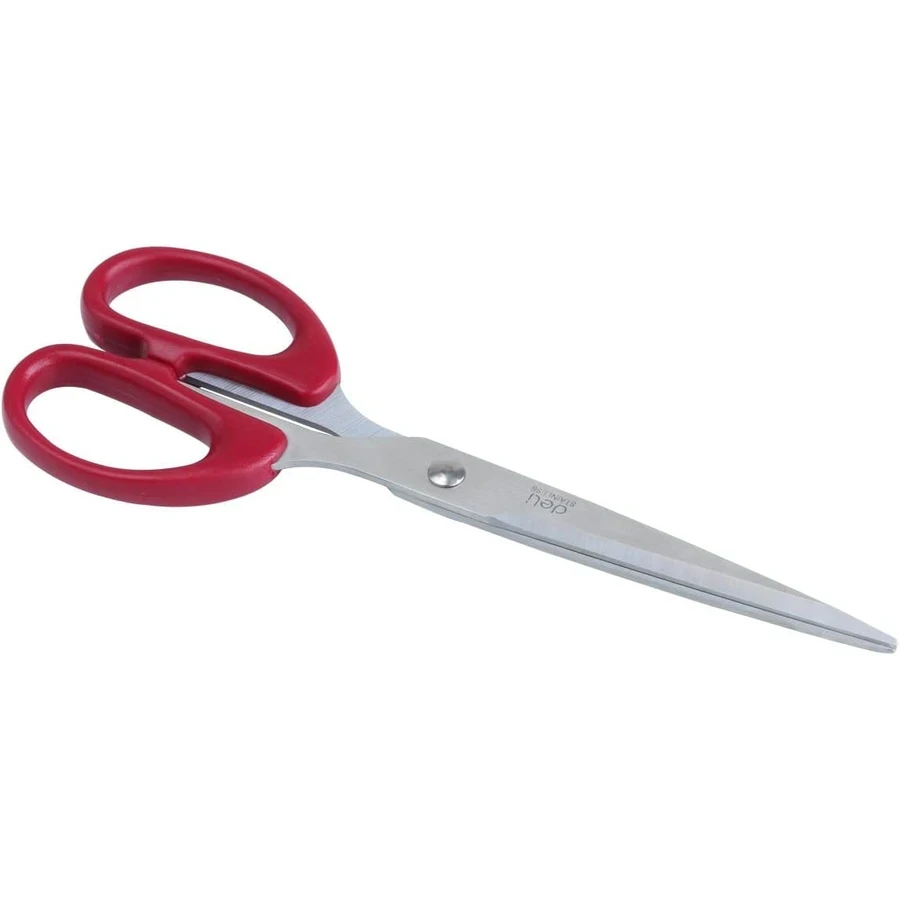 Deli 180mm General Purpose Scissors | Precision Stainless Steel Blades with Comfortable Soft Rubber Grip & Ambidextrous Handle (Pack of 12) | E6009