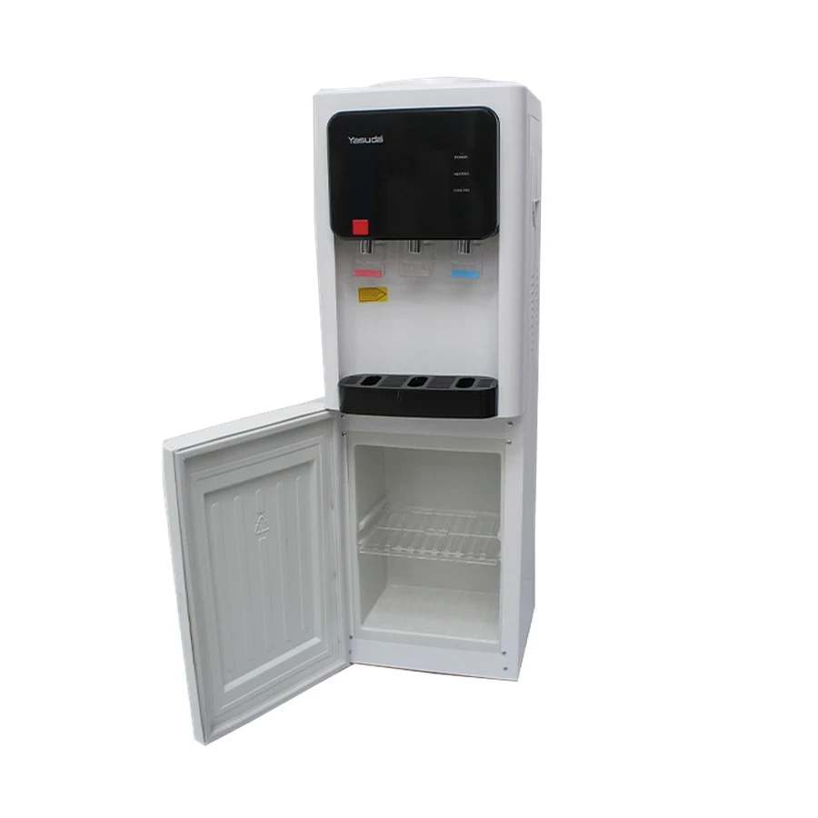 Yasuda Hot Normal & Cool Stand Water Dispenser | 500W Stainless Steel Tank Matrix | Storage Cabinet & Safety Lock | White | YS-HNC24SC