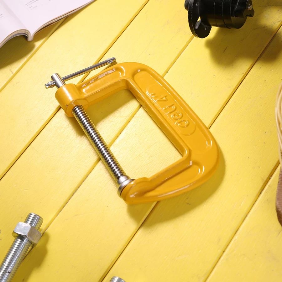 Deli Heavy Duty G Clamp 4" Durable Steel Frame C-Clamp for Small-Scale Woodworking, Gluing & Workshop Fixturing | EDL-G204