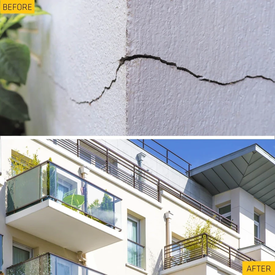Sika Cracksil Acrylic Paste 1kg | White Waterproof Wall Crack Filler | UV Resistant Masonry Sealant | Plastic Bucket