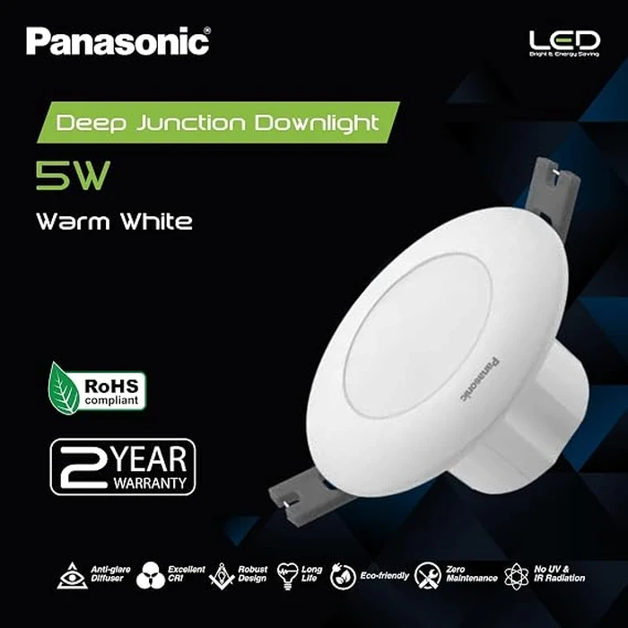 Circular 3W Deep Junction Box Recessed LED Downlight (80x32mm) | 2.5kV Surge Protected 180-270V Concealed Slab Light in Warm, White, Blue, Green & Red | PDLM16 Series