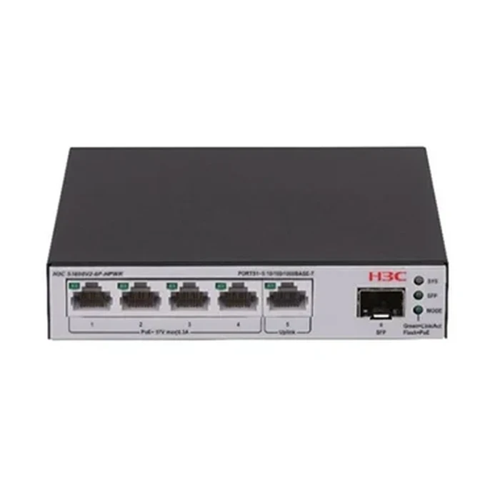 H3C S1600V2-HPWR Series Web Managed Gigabit PoE+ Access Switches (6P / 10P / 18P / 26P / 26S) | 4 to 24 PoE+ Ports up to 370W Budget with SFP/10G SFP+ Uplinks & 6kV Surge | H3C S1600V2-HPWR Series