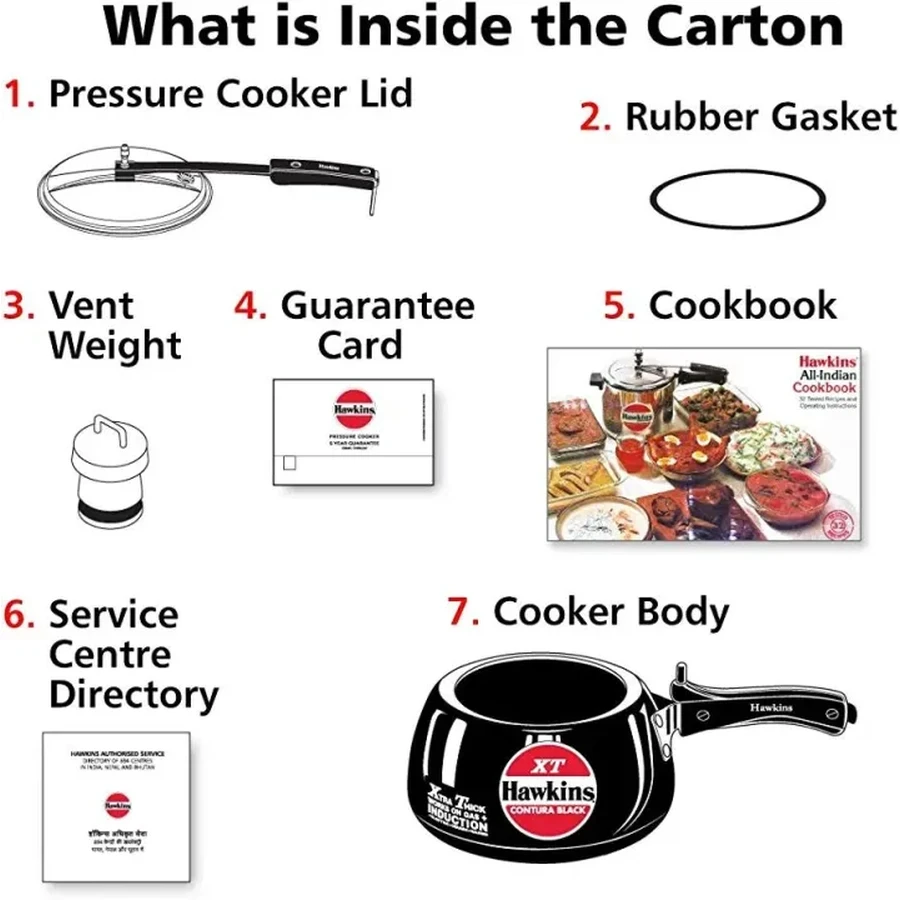 Hawkins CXT30 3L Contura Black XT Pressure Cooker | Hard Anodised Extra-Thick Body | Induction Base | Stainless Steel Lid | Black