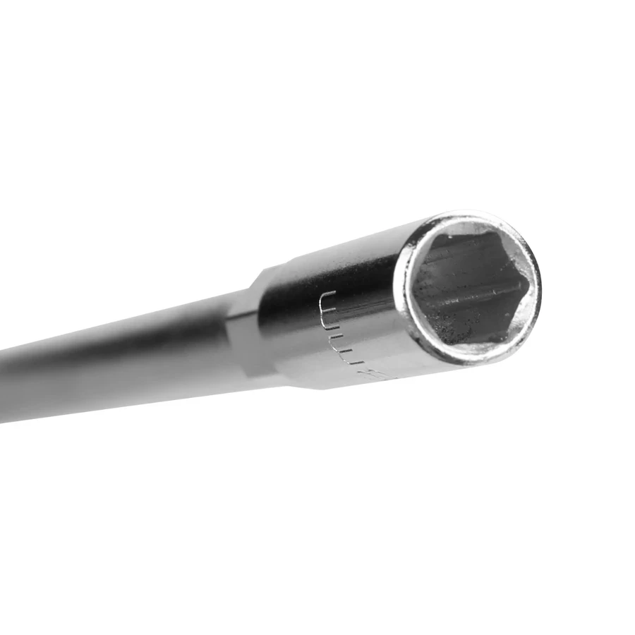 Deli 8mm Professional CR-V Steel T-Handle Socket Wrench | Heavy-Duty 6-Point Deep-Reach High-Leverage Fastening Tool for Small Engines & Bicycles | EDL08 (Silver)