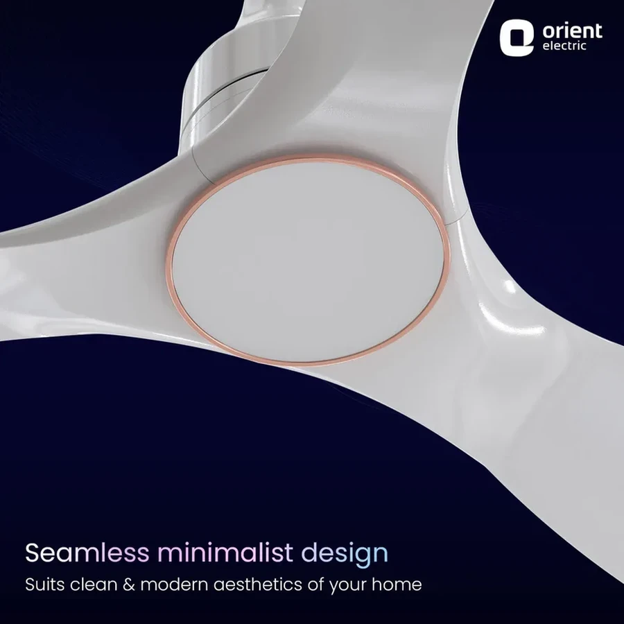 Orient Aerosense BLDC Ceiling Fan 40 Watts | 5-Star Rated | 1200 MM Sweep | 245 CCM Airflow | Remote Control | White