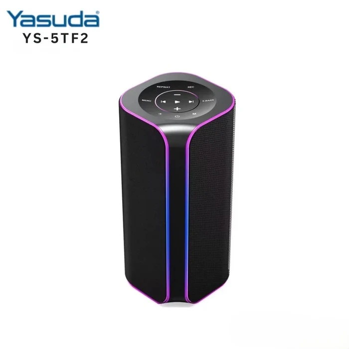 Yasuda 5.25"x2 Dual Woofer Portable Bluetooth Speaker | 5200mAh Lithium Battery Dynamic LED Light Audio | USB TF Card Remote Control Speaker | YS-5TF2