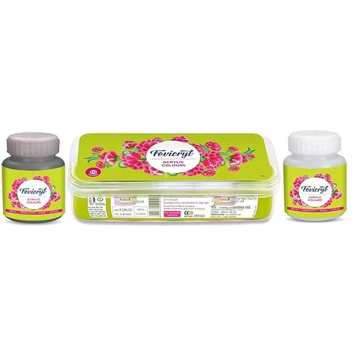 Pidilite ASF Sunflower Acrylic Paint Kit | 12-Piece Multi-Surface Art Set with Gloss Finish & Assorted Vibrant Colors | 150 ML