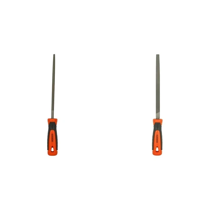 BLACK+DECKER 200mm (8") High-Carbon Steel Round Second-Cut File | Ergonomic Anti-Slip Grip Internal Contour & Bore Deburring Tool | BDHT22145