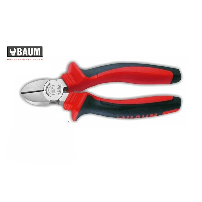 BAUM Heavy-Duty Long Nose Pliers with Induction Hardened Wire Cutter & Ergonomic Dual-Component Handles | Black Phosphated Finish | Model ART 103 DC (Sizes 6" & 8")
