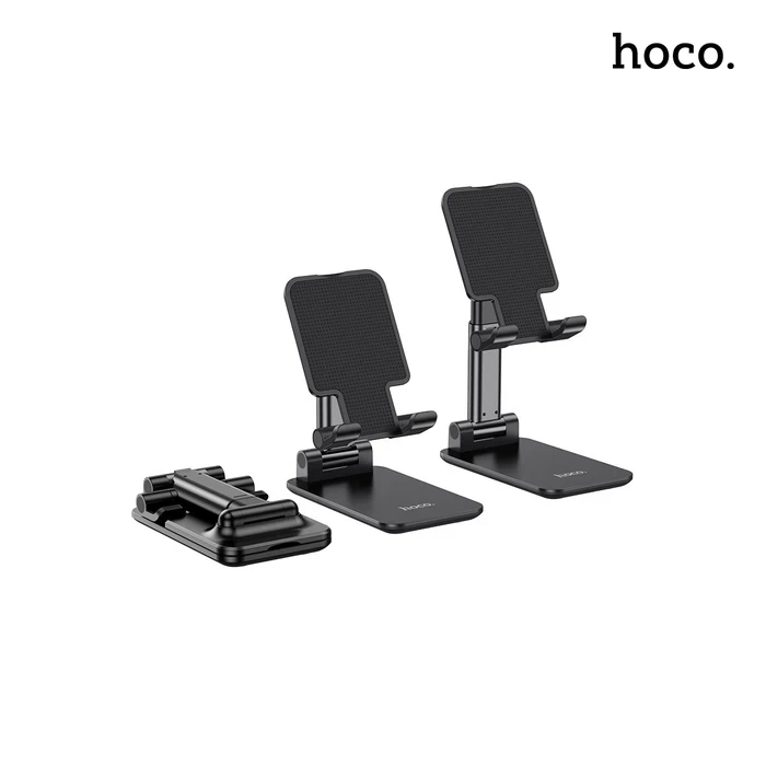 Hoco PH29A Carry Folding Desktop Stand | 120° Dual-Shaft Angular Matrix | Non-Slip Silicone Cushion Shield | White & Black Options