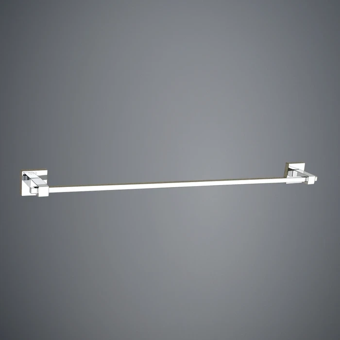 TOYO 11209 Premium Brass Towel Rod | 45.7cm (18-Inch) Round Solid Brass Bathroom Towel Rail with High-Grade Mirror Chrome Finish