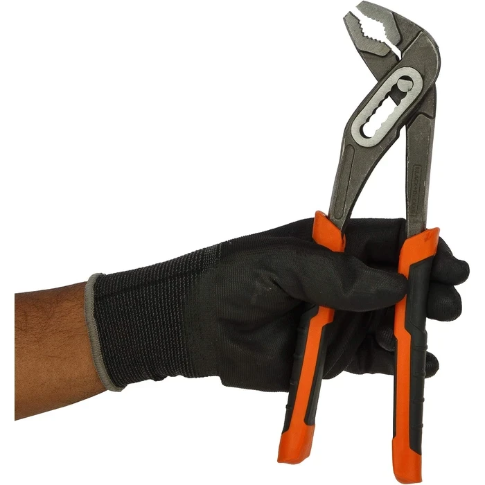 BLACK+DECKER 250mm (10") Heavy-Duty Carbon Steel Waterpump Plier | ANSI Certified Bi-Material Soft Grip Groove Joint Plumbing Pliers | BDHT81589