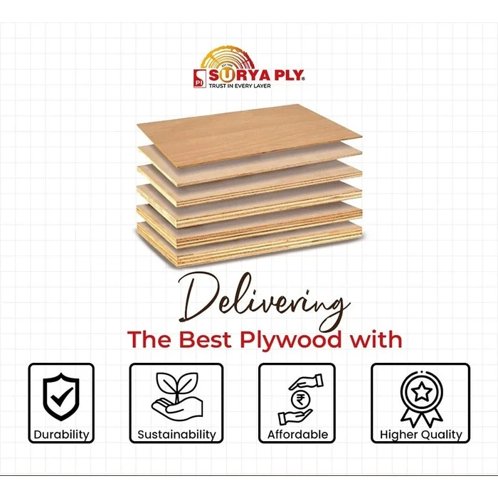 Surya ISI-Marked BWP Grade Poplar Wood Commercial Plywood & Board
