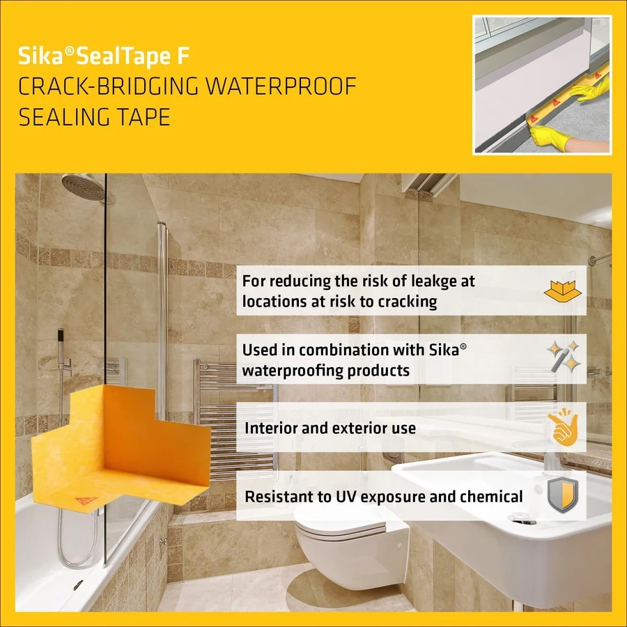 Sika SikaSealTape F Inside Corner Waterproofing Component 550995 | Pre-Fabricated Internal Corner | Elastomeric Crack Bridging | Brown