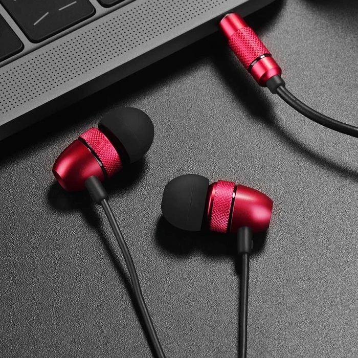 HOCO MAGNIFICENT Universal Wired Earphones with Mic | 10mm Driver | Black, Red, Silver Finish | M59