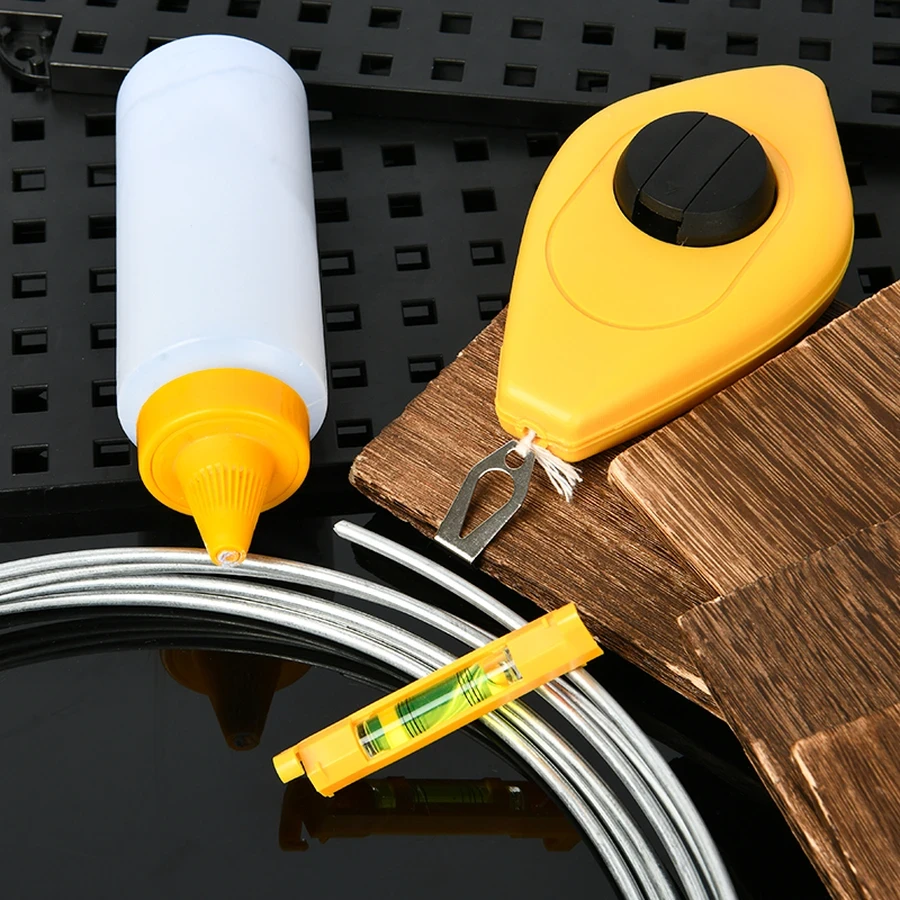 Deli 30m Professional Chalk Line Set | Heavy-Duty High-Visibility Snap Line Reel for Carpentry, Flooring, Drywall & Masonry Layout | EDL25