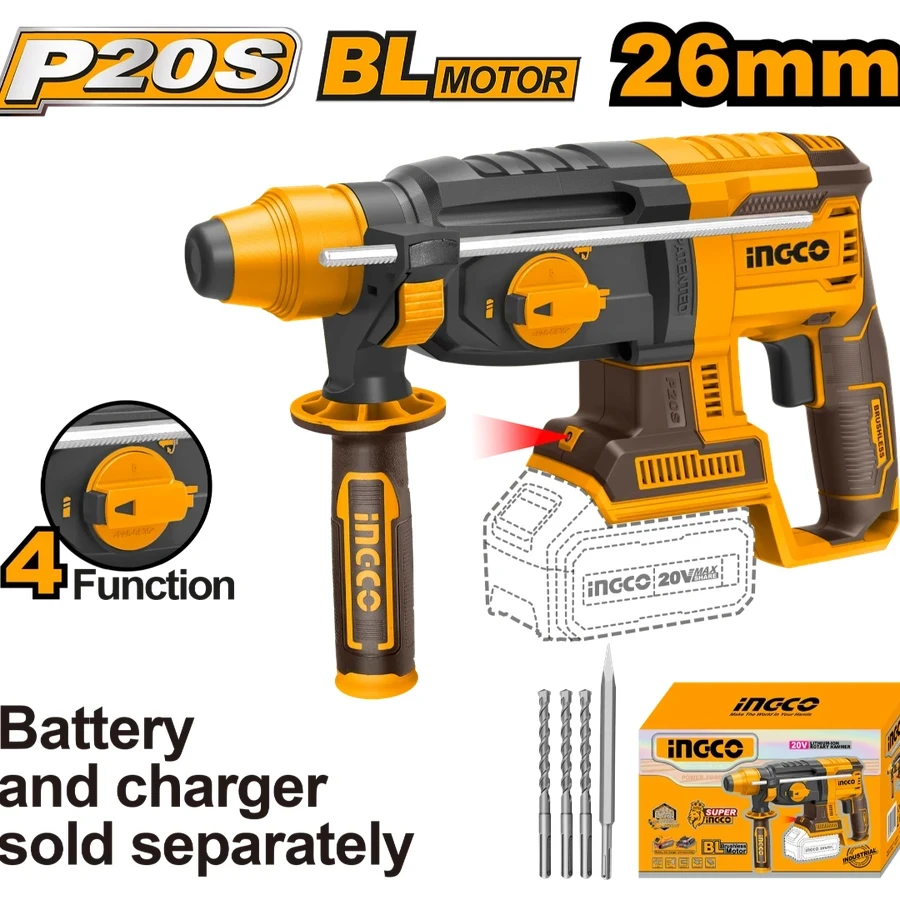 Cordless Rotary Hammer | 20V Brushless Motor 2.5J SDS Plus Heavy-Duty Power | CRHLI20228