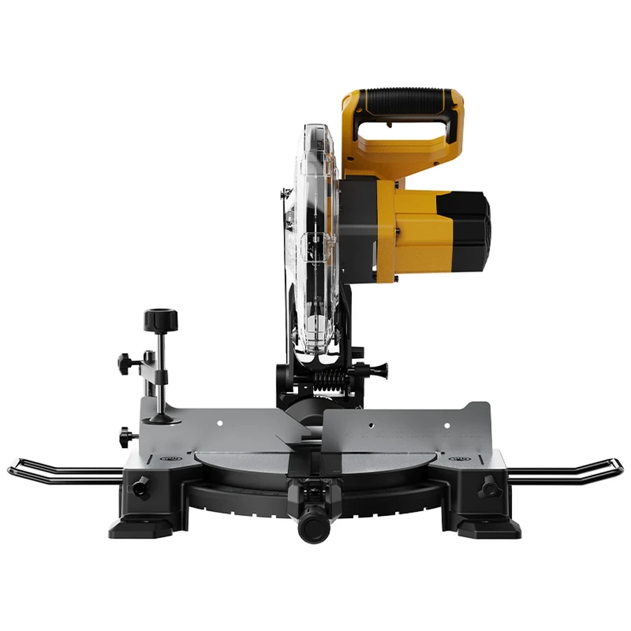 EDC574 Miter Saw 1800W - 255mm (10") Blade, 5000 RPM, 45° Miter & Bevel Cuts, Non-Slip Base for Wood and Aluminum (Yellow)