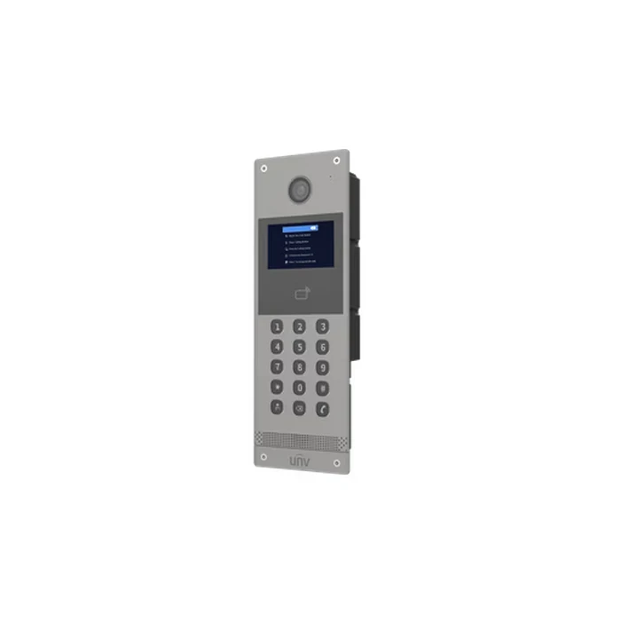 UNV Apartment Video Door Station with 3.97" Screen, 15 Braille Buttons, 500 Indoor Station Capacity, 10,000 IC Reader, PoE & NDAA Compliance | Model No. OEU-301S-HMKA