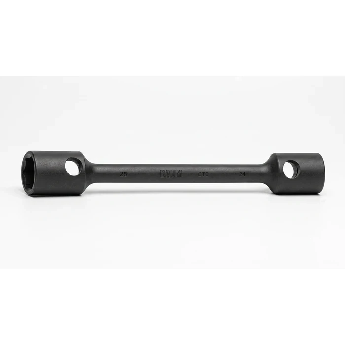 BAUM Heavy-Duty Long Two-Way Wheel Wrench | Premium Forged Chrome Vanadium Elliptical Truck Spanner with Black Phosphated Armor | Model ART 252A LONG