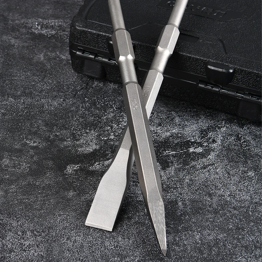 Deli 17x280mm Professional 40Cr Hex Point Chisel | Heavy-Duty Bull Point Demolition Breaker Bit for Concrete, Brick, Cement & Stone | EDH-HJZ017-E1
