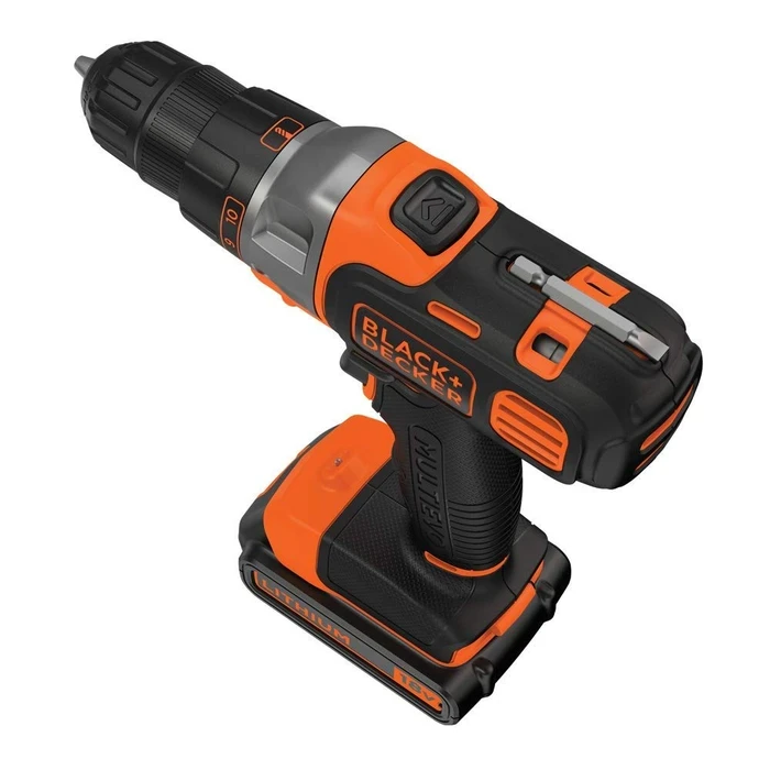 BLACK+DECKER 18V Cordless Multi Drill Driver Kit with 10mm Keyless Chuck, Bits & Storage Box | Variable Speed Reversible Driver | MT218K-GB