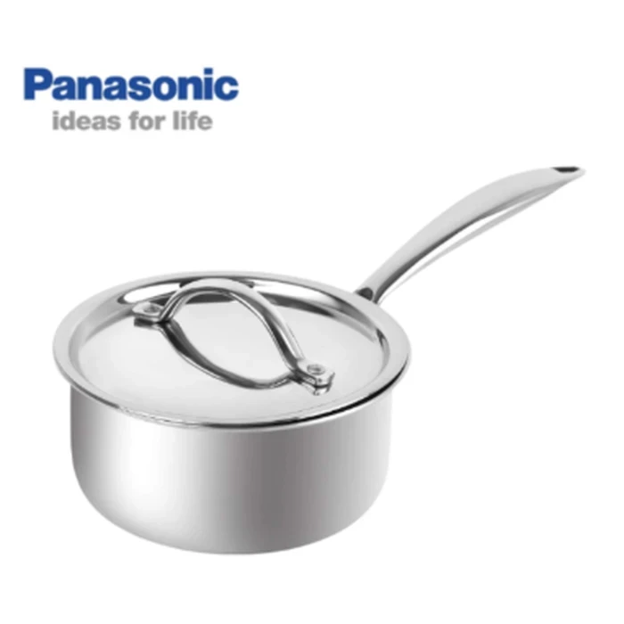 Panasonic Triply Stainless Steel Induction Base Saucepan with Stainless Steel Lid (1L / 1.6L / 2.2L) | Fast Uniform Heating Multi-Cooktop Compatible - ND-SP Series