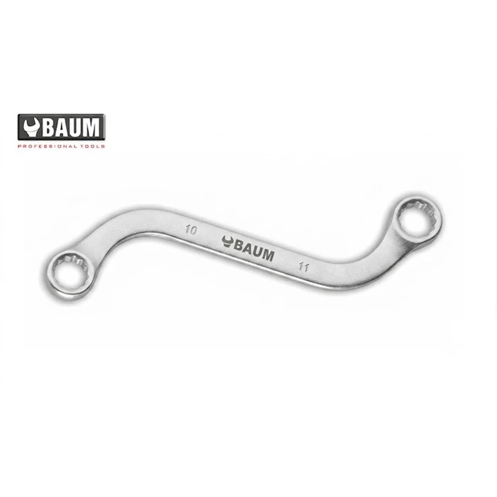 BAUM Heavy-Duty S-Type Obstruction Ring Spanner | Premium Forged Chrome Vanadium Elliptical Double Box Wrench with Dual Matt Chrome | Model ART 63