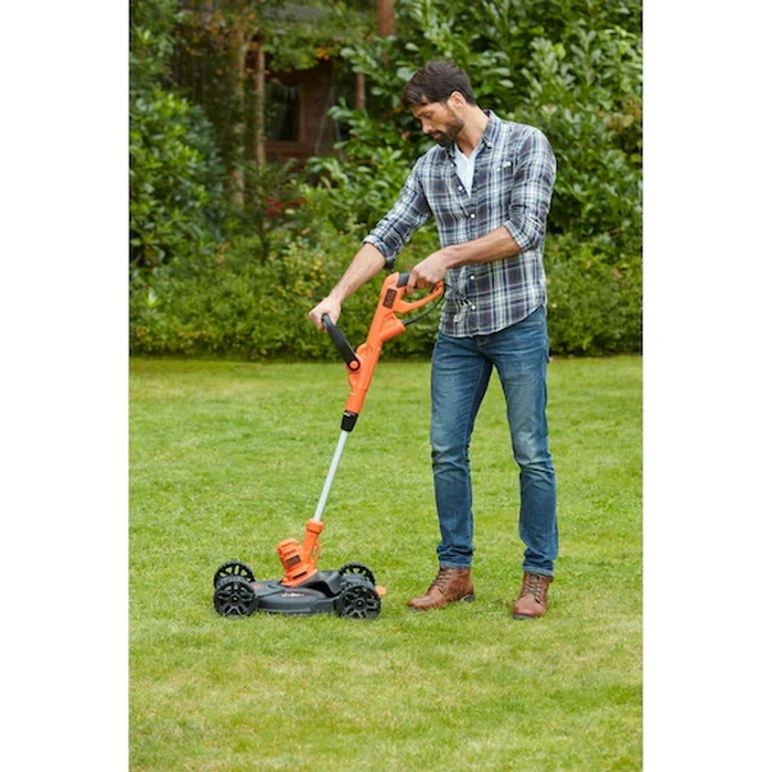 BLACK+DECKER 550W 3-in-1 30cm Corded Electric Multi-Function String Trimmer & Lawn Mower | AFS Auto-Feed with Detachable Wheeled Deck & Telescopic Pole | BESTA530CM-GB