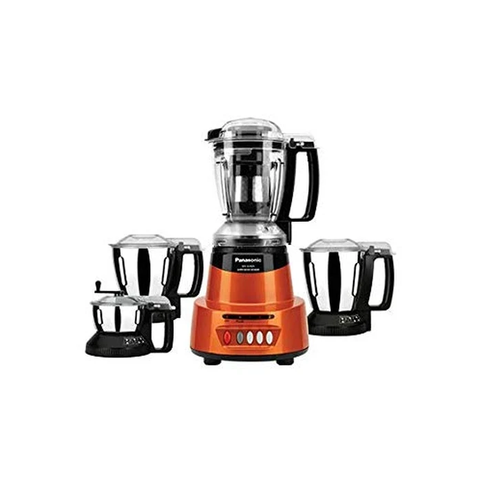 Panasonic 600W Elements Mixer Grinder with 3 Stainless Steel Jars & 1 Juicer Jar | Safety Lock Overload Protection | Wet Dry Blending Chutney Grinding Quartz Yellow/Rustic Red/Sunstone Orange/Charcoal