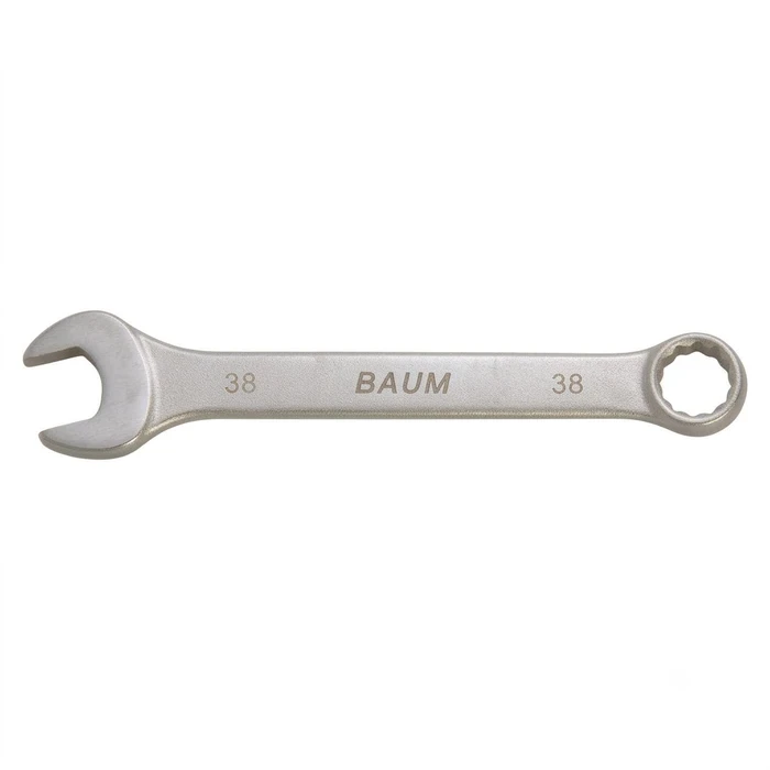 BAUM Heavy-Duty Large Chrome Vanadium Combination Spanner | 3-Layer Nickel Chrome Rough Matt Finish Oval Body Wrench | Model ART 33E (Sizes 23mm to 50mm)