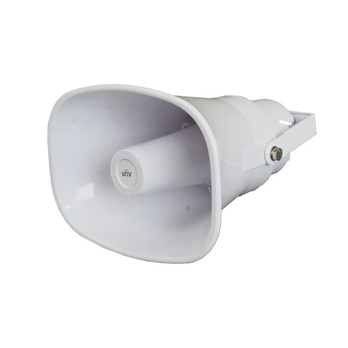 UNV 15W Outdoor IP Horn Speaker with 122 dB Loud Sound, Built-in Mic, Two-Way Audio, PoE, 64MB Storage & IP66 Rating | Model No. IPS302015-S