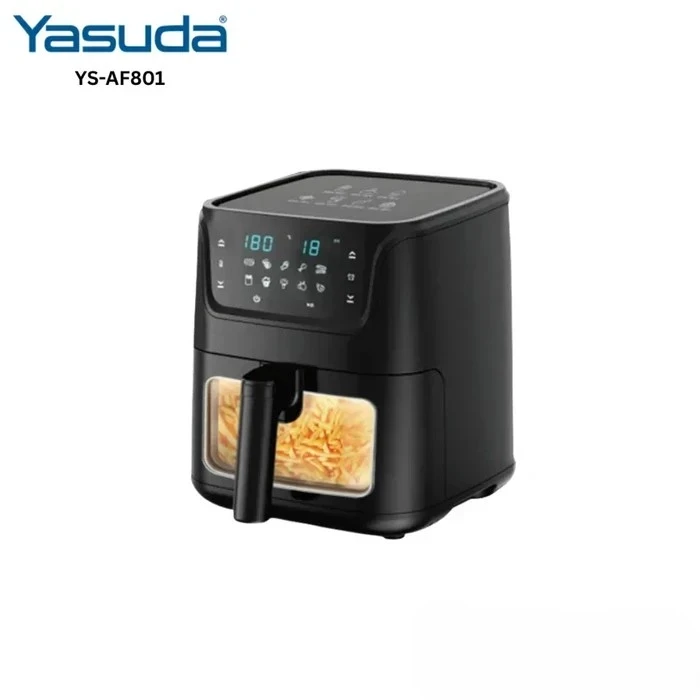 Yasuda Digital Display Air Fryer with Viewing Window | Oil-Free Healthy Frying Even Heat Distribution | 80°C to 200°C Touch Control LED Multiple Presets | YS-AF601, YS-AF801 & YS-AF1001