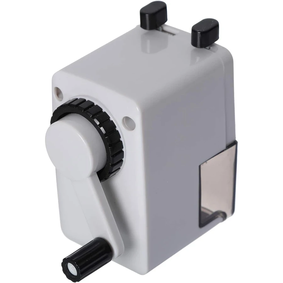 Deli Rotary Pencil Sharpener with Table Clamp | Heavy-Duty Helical Alloy Blade Manual Desktop Sharpener with Stable Table Mounting Bracket (Grey) | E0616B