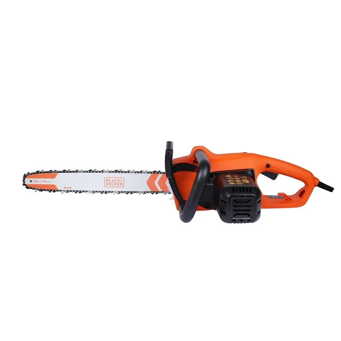 BLACK+DECKER 2200W 45cm (18") Corded Electric Chainsaw | Tool-Free Chain Tensioning & Auto-Oiling Safety Brake Log Cutter | BECS2245-IN